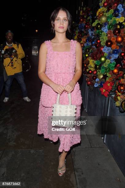 Billie JD Porter arriving at the Ivy Brasserie Soho on November 20, 2017 in London, England.