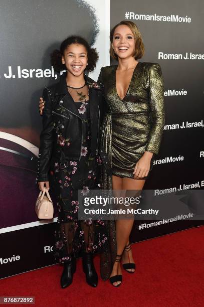 Juno Wright and Carmen Ejogo attend the screening of Roman J. Israel, Esq. At Henry R. Luce Auditorium at Brookfield Place on November 20, 2017 in...