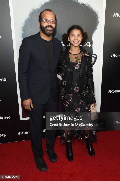 Jeffrey Wright and his daughter Juno Wright attend the screening of Roman J. Israel, Esq. At Henry R. Luce Auditorium at Brookfield Place on November...