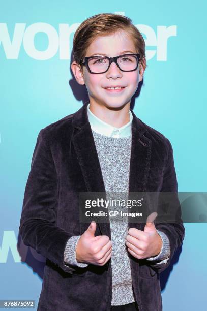 Actor Jacob Tremblay attends the screening of "Wonder" at The Hospital for Sick Children on November 20, 2017 in Toronto, Canada.