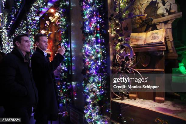 Guests attend the 2017 Saks Fifth Avenue Holiday Window Unveiling And Light Show at Saks Fifth Avenue on November 20, 2017 in New York City.