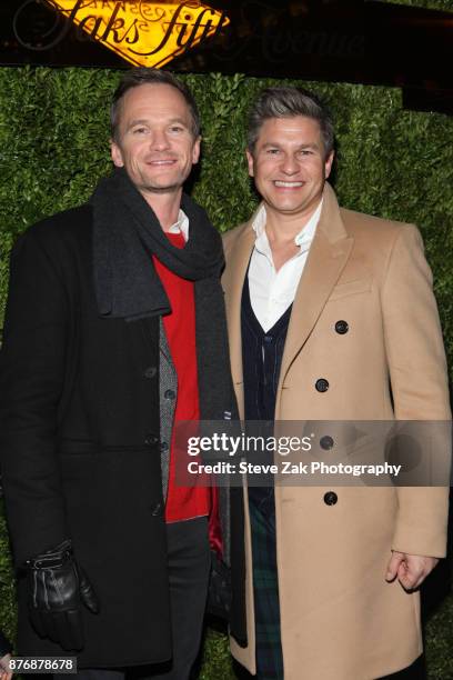 Neil Patrick Harris and David Burtka attend the 2017 Saks Fifth Avenue & Disney 'Once Upon a Holiday' Windows Unveiling at Saks Fifth Avenue on...