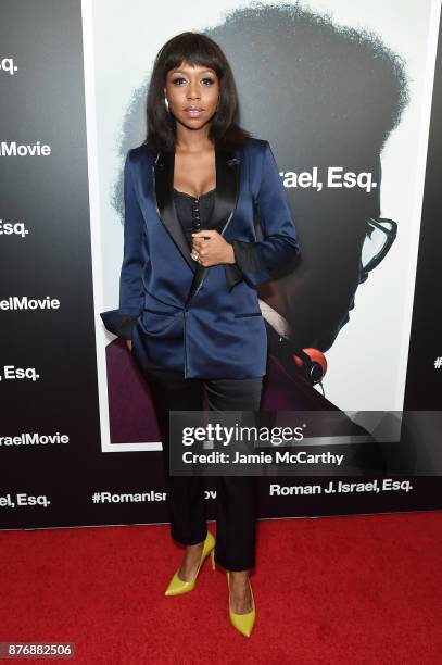 Amanda Warren attends the screening of Roman J. Israel, Esq. At Henry R. Luce Auditorium at Brookfield Place on November 20, 2017 in New York City.