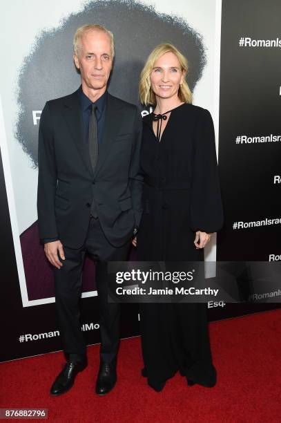 Dan Gilroy and Jennifer Fox attend the screening of Roman J. Israel, Esq. At Henry R. Luce Auditorium at Brookfield Place on November 20, 2017 in New...