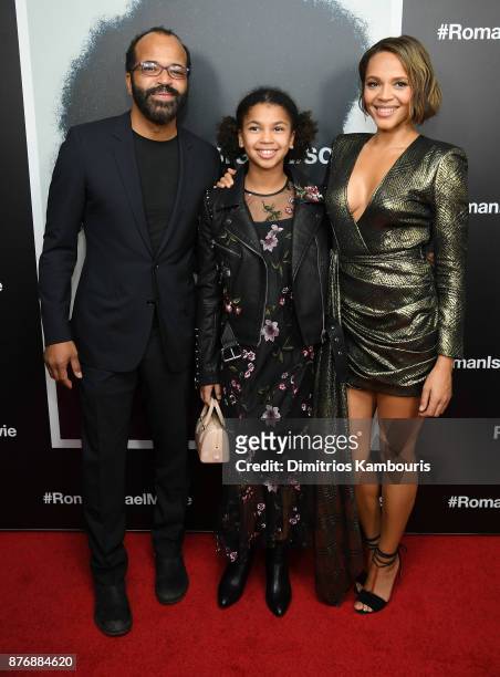 Jeffrey Wright, Juno Wright and Carmen Ejogo attend the screening of Roman J. Israel, Esq. At Henry R. Luce Auditorium at Brookfield Place on...