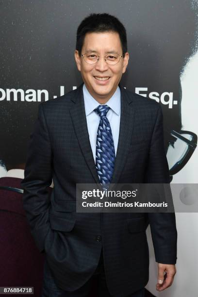 Scott Takeda attends the screening of Roman J. Israel, Esq. At Henry R. Luce Auditorium at Brookfield Place on November 20, 2017 in New York City.