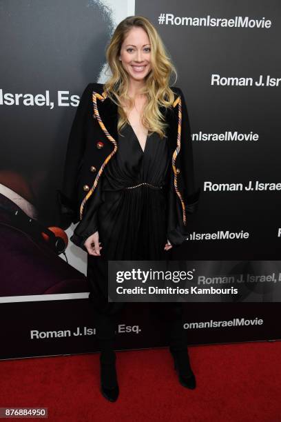 Paten Hughes attends the screening of Roman J. Israel, Esq. At Henry R. Luce Auditorium at Brookfield Place on November 20, 2017 in New York City.