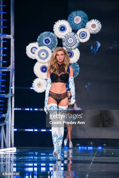 Stella Maxwell attends 2017 Victoria's Secret Fashion Show In Shanghai - Show at Mercedes-Benz Arena on November 20, 2017 in Shanghai, China.