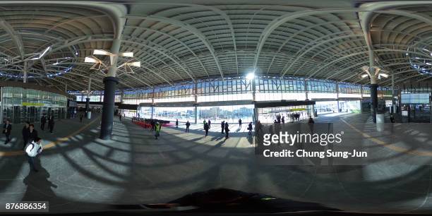 The general view of Gangneung Railway Station on November 21, 2017 in Gangneung, South Korea. The Gyeongggang Line will connect PyeongChang Winter...