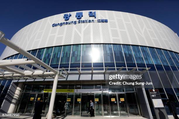 The general view of Gangneung Railway Station on November 21, 2017 in Gangneung, South Korea. The Gyeongggang Line will connect PyeongChang Winter...