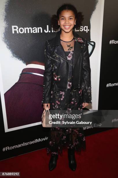Juno Wright attends "Roman J Israel Esquire" New York Premiere on November 20, 2017 in New York City.