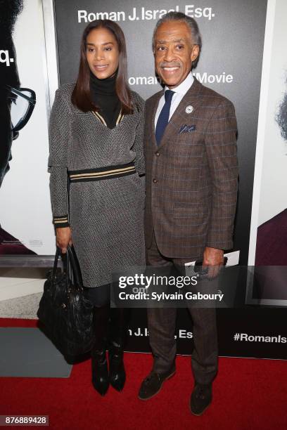 Aisha McShaw and Reverend Al Sharpton attends "Roman J Israel Esquire" New York Premiere on November 20, 2017 in New York City.