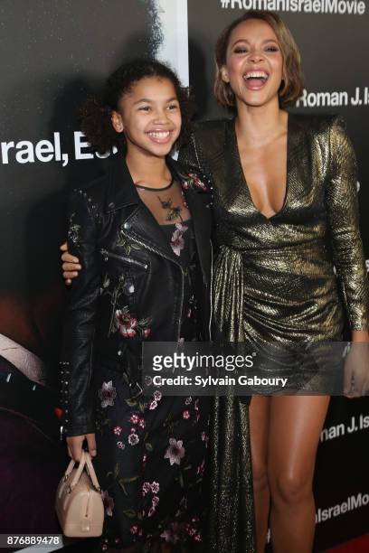 Juno Wright and Carmen Ejogo attend "Roman J Israel Esquire" New York Premiere on November 20, 2017 in New York City.