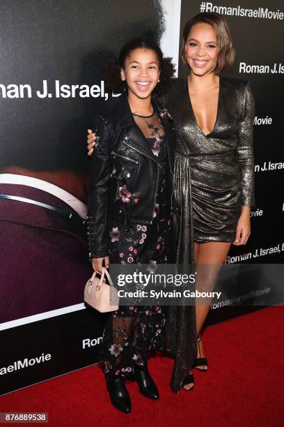 Juno Wright and Carmen Ejogo attend "Roman J Israel Esquire" New York Premiere on November 20, 2017 in New York City.