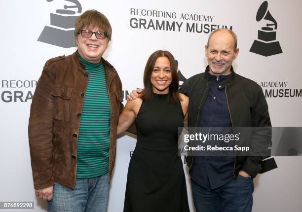 Musician Elliot Easton, executive producer Christina Fon and musician Wayne Kramer attend Reel to Reel: Rumble: The Indians Who Rocked The World...