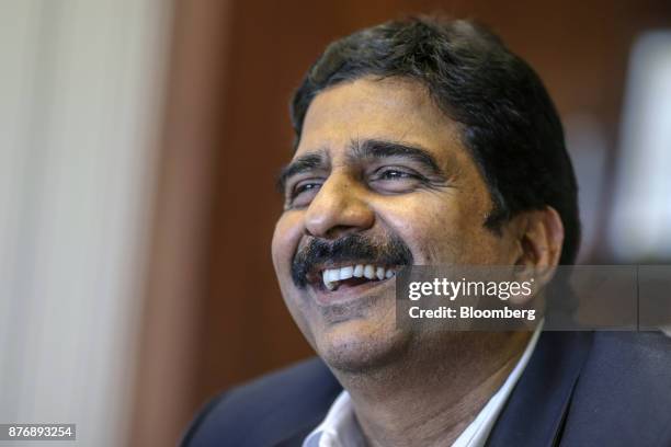 Anil Yendluri, chief executive officer of Krishnapatnam Port Co. Ltd., reacts during an interview in Krishnapatnam, Andhra Pradesh, India, on...