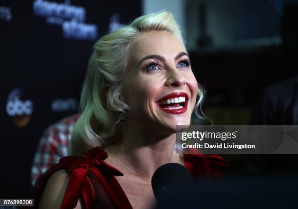 Actress/guest judge Julianne Hough poses at "Dancing with the Stars" season 25 at CBS Televison City on November 20, 2017 in Los Angeles, California.