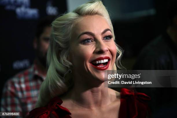 Actress/guest judge Julianne Hough poses at "Dancing with the Stars" season 25 at CBS Televison City on November 20, 2017 in Los Angeles, California.