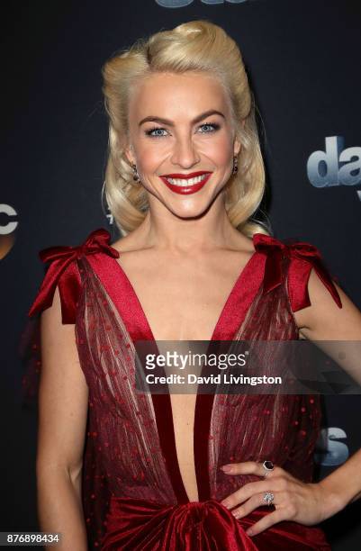 Actress/guest judge Julianne Hough poses at "Dancing with the Stars" season 25 at CBS Televison City on November 20, 2017 in Los Angeles, California.