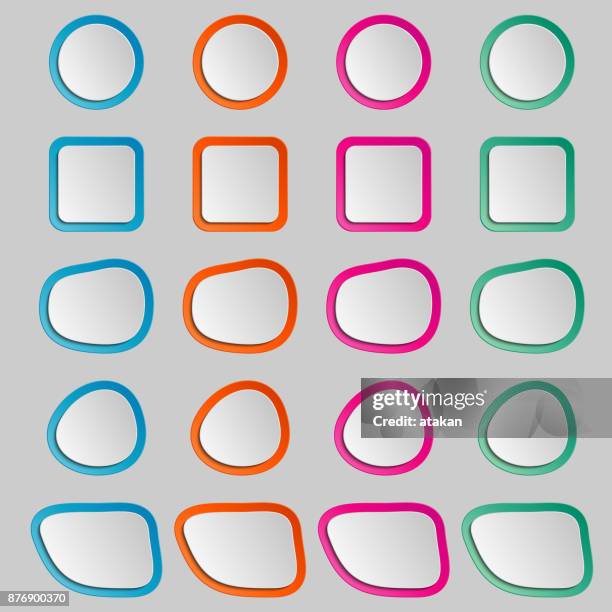 stockillustraties, clipart, cartoons en iconen met vector multicolor lege knop set - app store logo