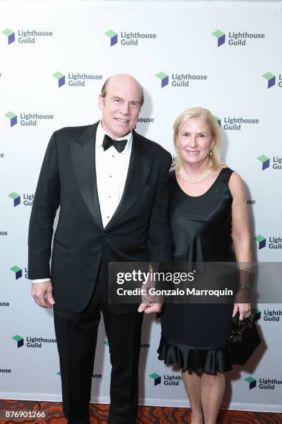 Tom and Lesley Gimbel attend the Lighthouse Guild - LightYears Gala 2017 at Mandarin Oriental Hotel on November 20, 2017 in New York City.