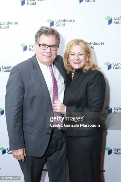 Leo Wind and Andrea Schwartz attend the Lighthouse Guild - LightYears Gala 2017 at Mandarin Oriental Hotel on November 20, 2017 in New York City.