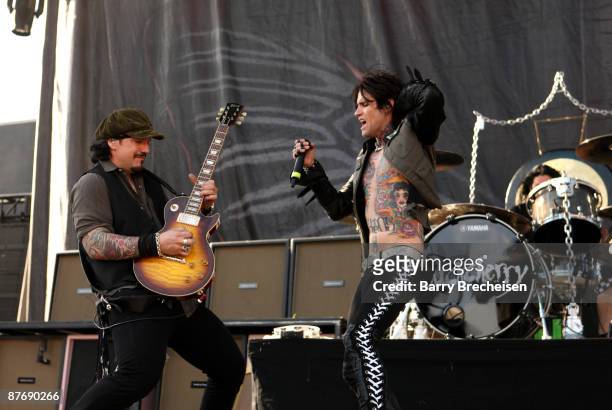 Keith Nelson and Josh Todd of Buckcherry perform during the 2009 Rock On The Range festival at Columbus Crew Stadium on May 17, 2009 in Columbus,...