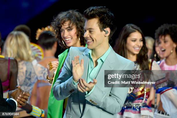 Harry Styles performs the runway during the 2017 Victoria's Secret Fashion Show In Shanghai at Mercedes-Benz Arena on November 20, 2017 in Shanghai,...
