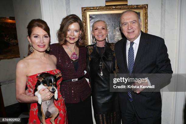 Jean Shafiroff, Margo Langenberg, Michele Herbert and Martin Shafiroff attend Martin Shafiroff and Jean Shafiroff Host Thanksgiving Cocktails for NYC...