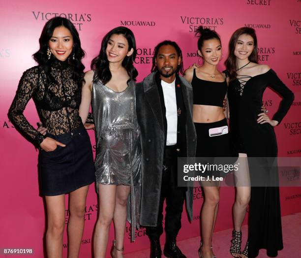 Liu Wen, Ming Xi, Miguel, Estelle Chen, Sui He at the 2017 Victoria's Secret Fashion show afterparty on November 20, 2017 in Shanghai, China.