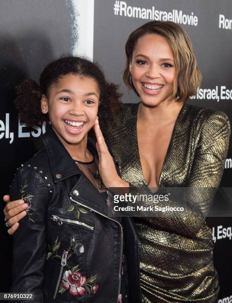 Juno Wright and Carmen Ejogo attend the "Roman J Israel Esquire" New York Premiere at Henry R. Luce Auditorium at Brookfield Place on November 20,...