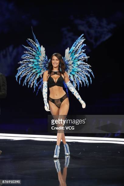 Bella Hadid walks the runway during the 2017 Victoria's Secret Fashion Show at Mercedes-Benz Arena on November 20, 2017 in Shanghai, China.