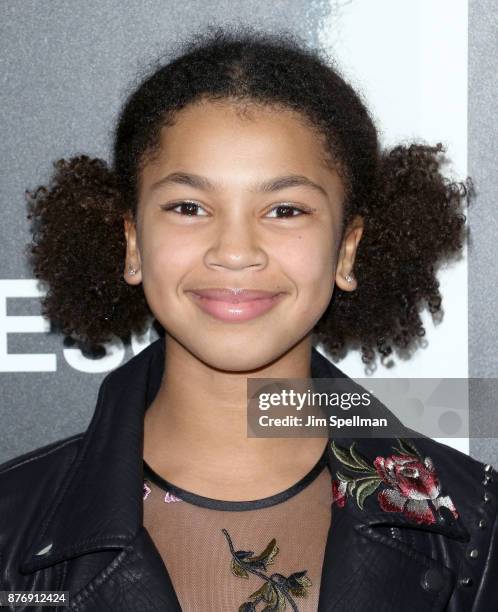 Juno Wright attends the"Roman J Israel Esquire" New York premiere at Henry R. Luce Auditorium at Brookfield Place on November 20, 2017 in New York...