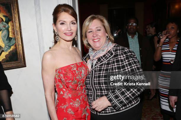 Jean Shafiroff and Rebecca Seawright attend Martin Shafiroff and Jean Shafiroff Host Thanksgiving Cocktails for NYC Mission Society at Private...