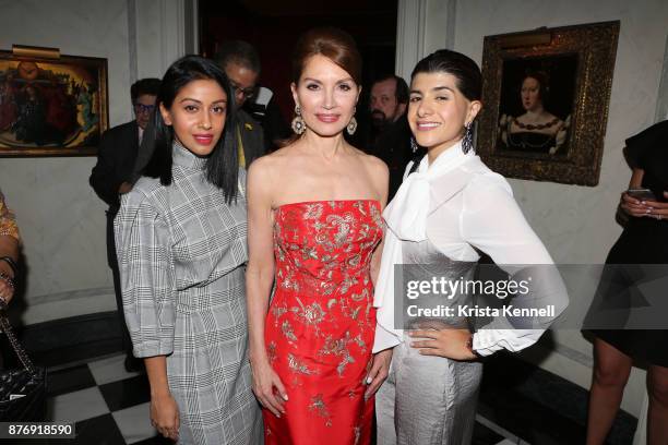 Shameda Shah, Jean Shafiroff and Paola Rueda attend Martin Shafiroff and Jean Shafiroff Host Thanksgiving Cocktails for NYC Mission Society at...