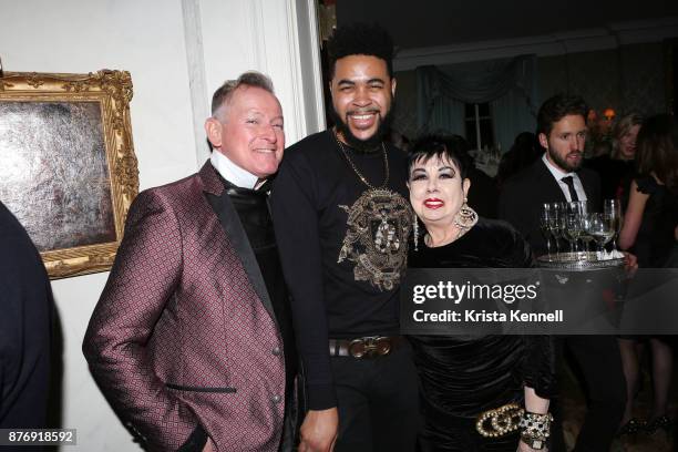 Montgomery Frazier, Tony Bowles and Rosemary Ponzo attend Martin Shafiroff and Jean Shafiroff Host Thanksgiving Cocktails for NYC Mission Society at...