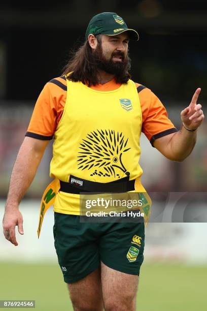 Aaron Woods during an Australian Kangaroos Rugby League World Cup training session at Langlands Park on November 21, 2017 in Brisbane, Australia.