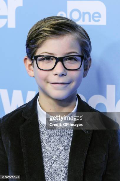 Actor Jacob Tremblay attends the screening of "Wonder" at The Hospital for Sick Children on November 20, 2017 in Toronto, Canada.