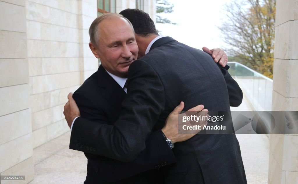 President of Russia Putin meets with Syrian President Bashar al-Assad