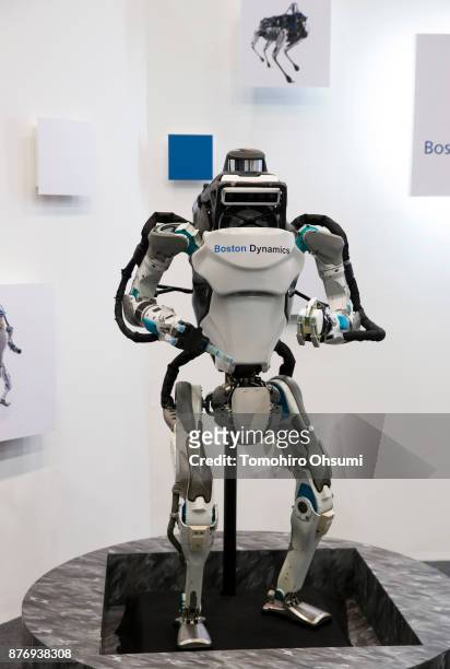 Boston Dynamics Inc.'s Atlas humanoid robot is displayed during the SoftBank Robot World 2017 on November 21, 2017 in Tokyo, Japan. SoftBank...