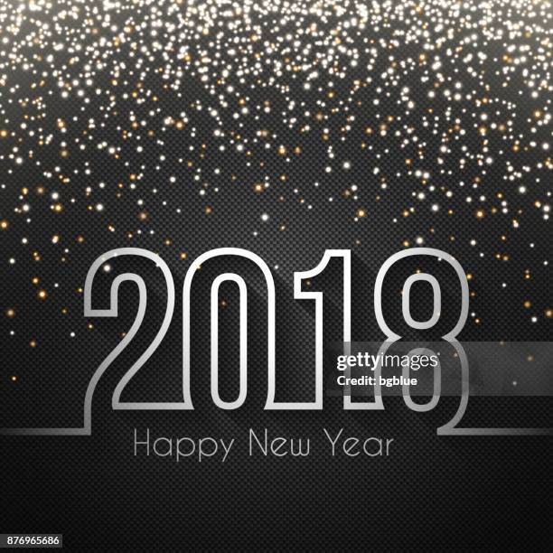 happy new year 2018 - carbon fiber texture with gold glitter - gold carbon fiber stock illustrations
