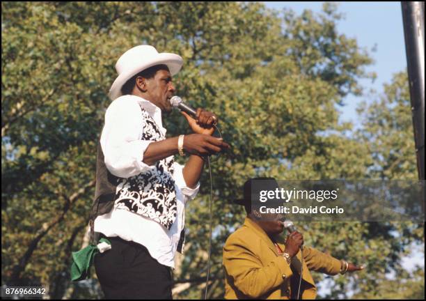 Gregory Isaacs and Barrington Levy performing at Central Park Summerstage, New York, August 1998.