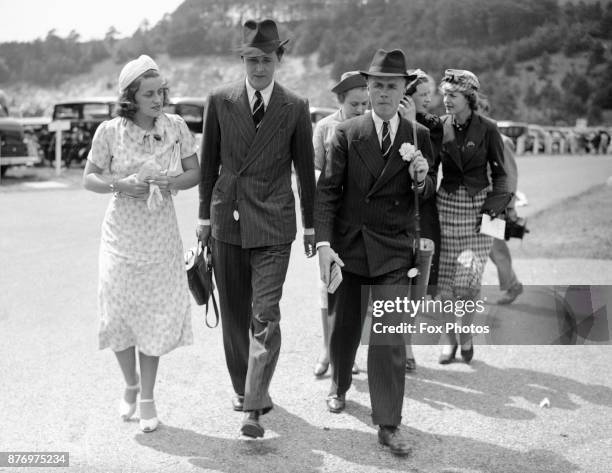 Kathleen Kennedy at Goodwood races with William Cavendish, Marquis of Hartington, July 1938.