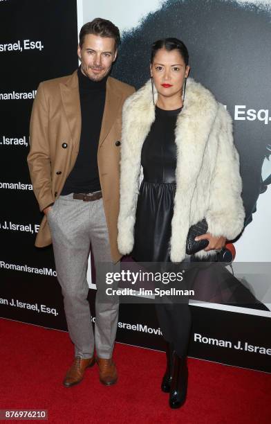 Model Alex Lundqvist and Keytt Lundqvist attends the"Roman J Israel Esquire" New York premiere at Henry R. Luce Auditorium at Brookfield Place on...