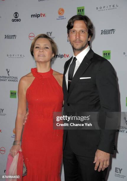 Adriana Esteves and Vladimir Brichta attends 45th International Emmy Awards at New York Hilton on November 20, 2017 in New York City.