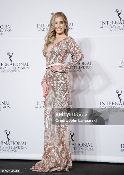 Carmen Aub attends 45th International Emmy Awards at New York Hilton on November 20, 2017 in New York City.