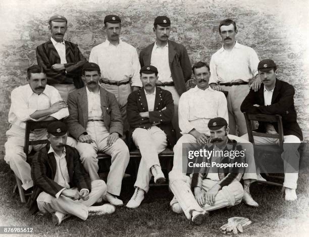 The Surrey County Cricket team, circa 1893. Left to right, back row: Maurice Read, Tom Hayward, Bill Lockwood and Alfred Street; middle row: Walter...