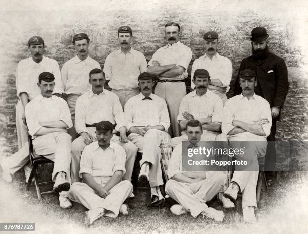 The Lancashire County Cricket Team, circa 1893. Left to right, back row: Frank Ward, Alfred Tinsley, Arthur Smith, Frank Sugg, William Oakley and...