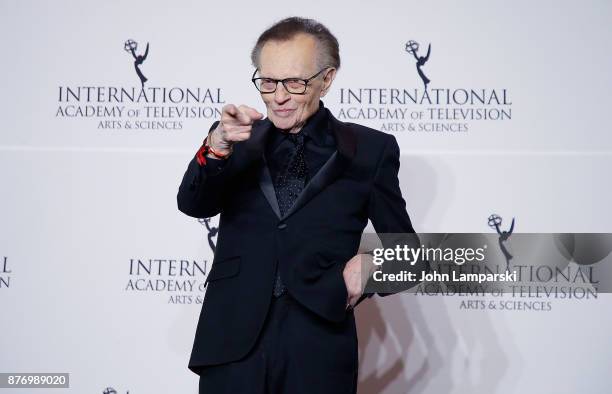 Larry King attends 45th International Emmy Awards at New York Hilton on November 20, 2017 in New York City.