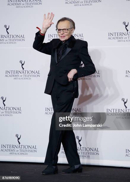 Larry King attends 45th International Emmy Awards at New York Hilton on November 20, 2017 in New York City.